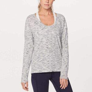 Lululemon Meant To Move Long Sleeve Shirt Tiger Space Dye Black White Size 10